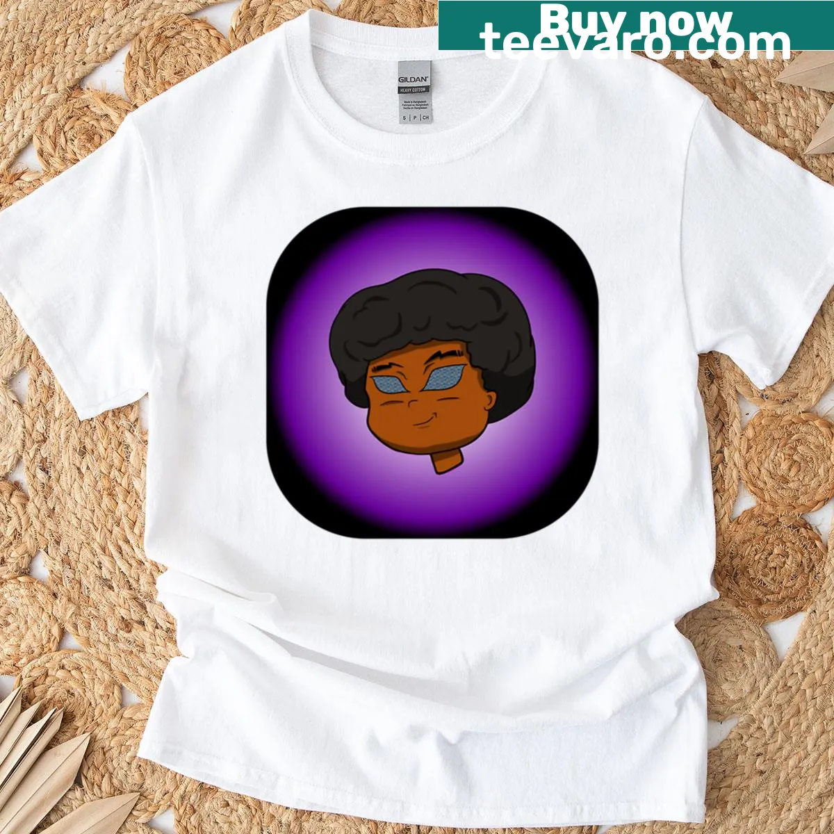Trippy design T-shirt with the word 'Shine' in abstract typography. — on a men's t-shirt