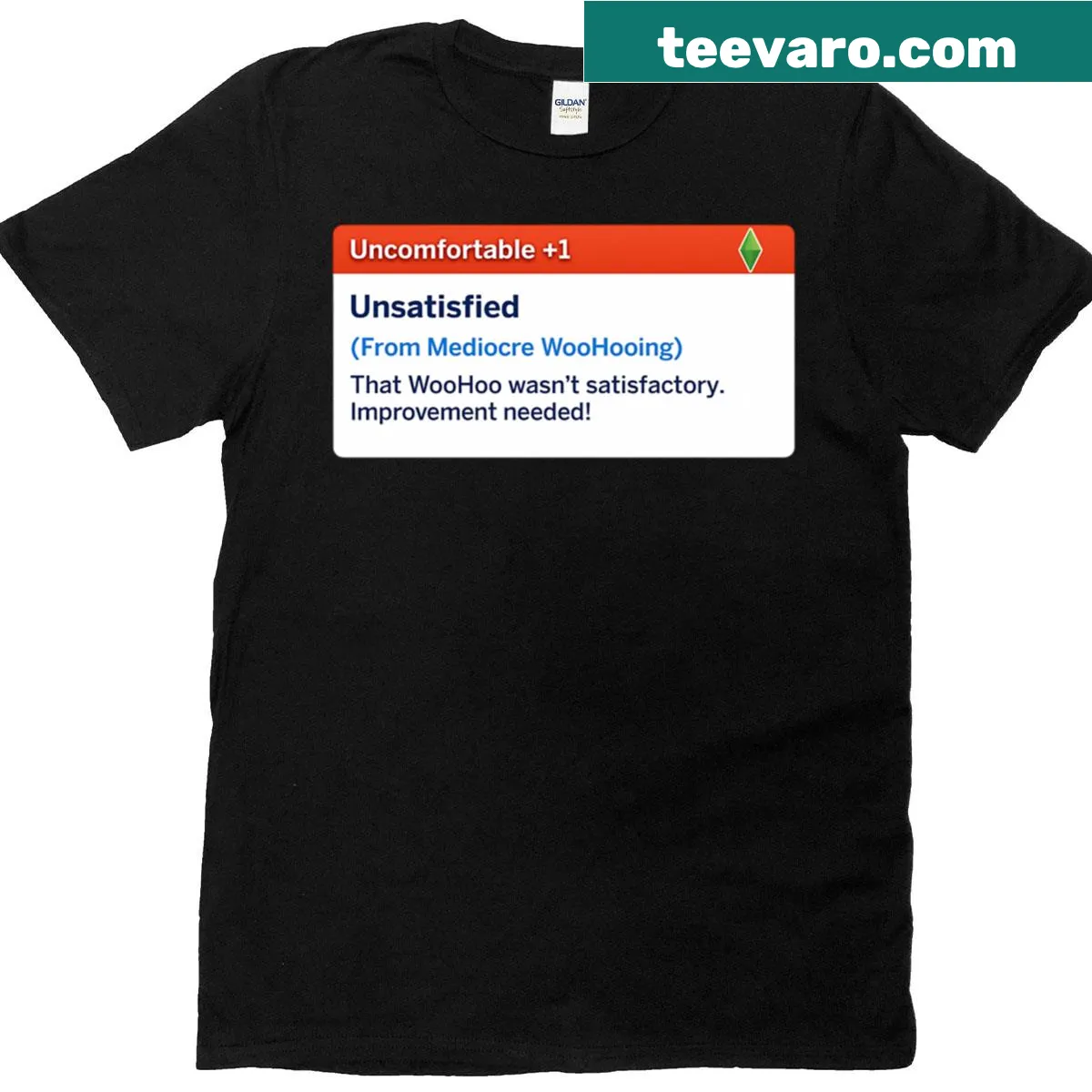Sims 4 Unsatisfied Moodlet graphic T-shirt for gamers — on a men's t-shirt