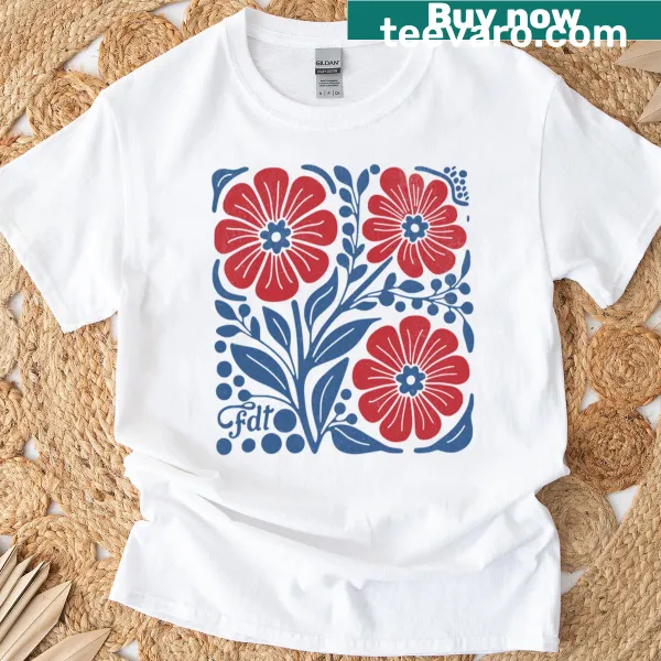 Floral design T-shirt with subtle anti-Trump message