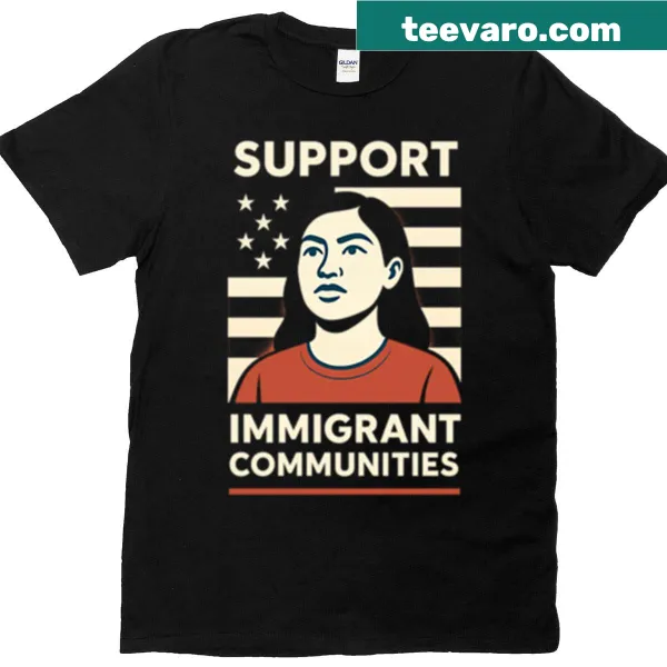 Text design promoting support for immigrant communities.