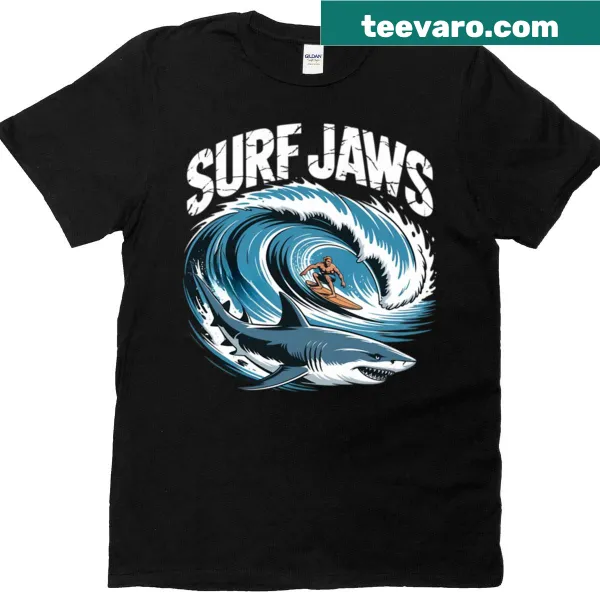Vintage surf-themed graphic t-shirt with bold design