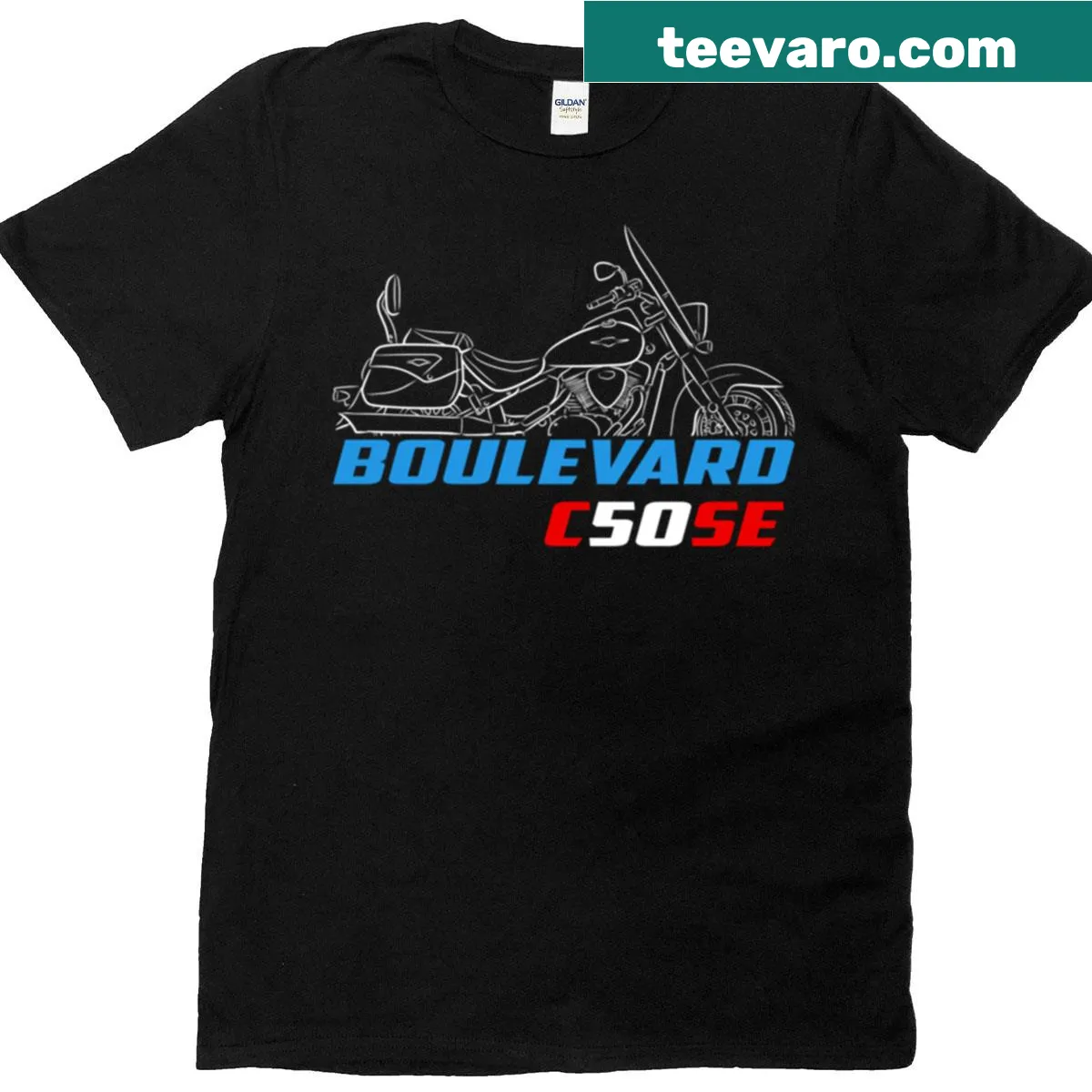 Emblem design of Suzuki Boulevard C50se motorcycle. — on a men's t-shirt