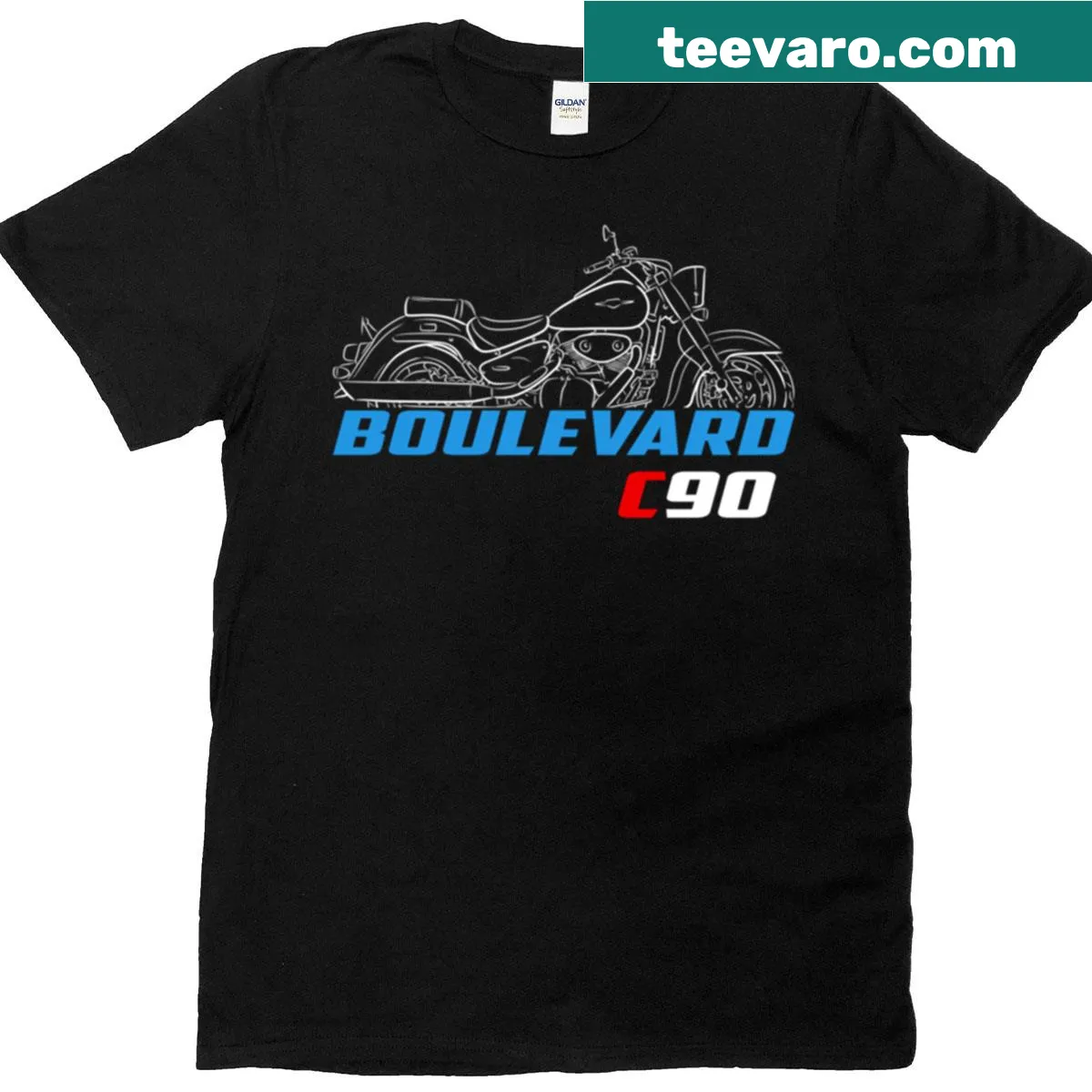Illustration of Suzuki Boulevard C90 motorcycle on a t-shirt — on a men's t-shirt