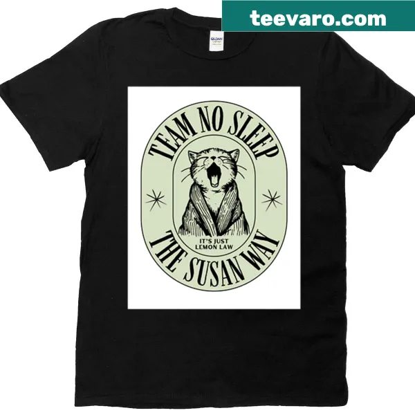 Humorous T-shirt for cat owners with Team No Sleep slogan
