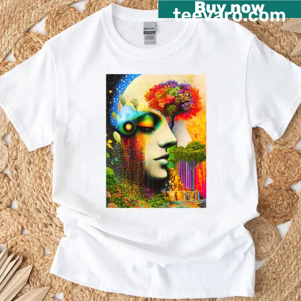 Illustration of a surreal garden representing creativity and thought