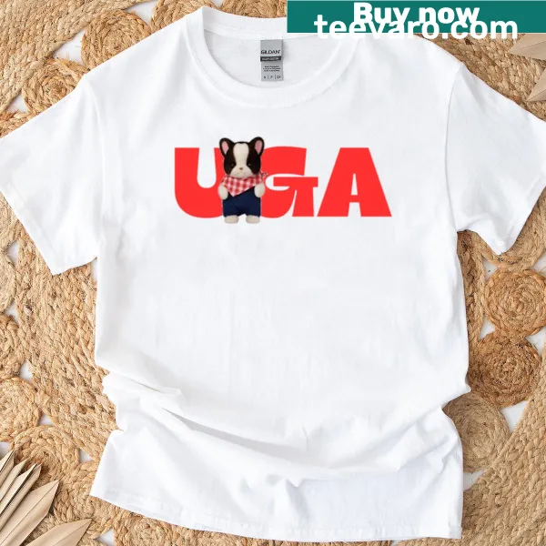 Uga mascot T-shirt with 'Go Dawgs' slogan, celebrating dog lovers and sports fans