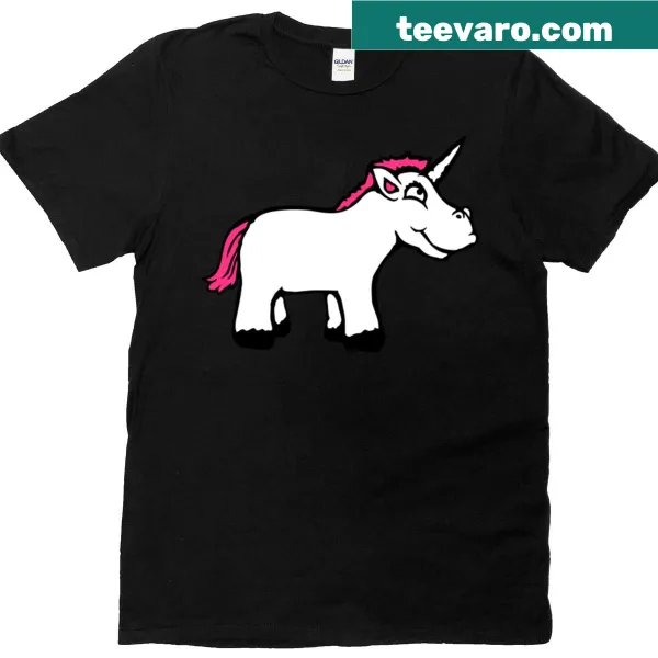 Cute cartoon unicorn with a horn in comic art style