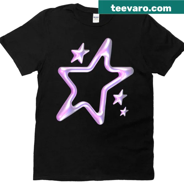 Bold star design on a Y2K themed T-shirt