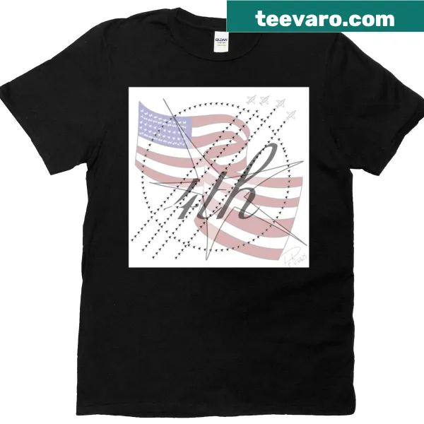 Vintage-style 4th of July t-shirt with patriotic graphic
