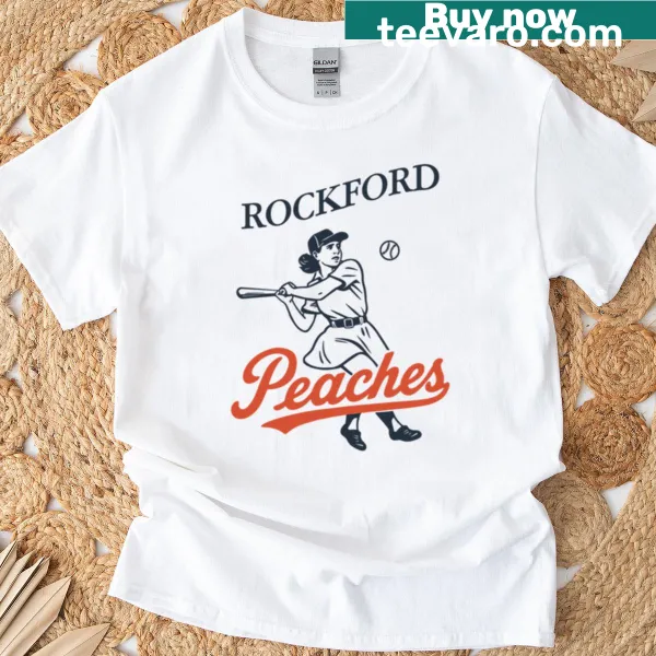 Vintage-style T-shirt featuring 'Rockford Peaches' from 'A League of Their Own'.