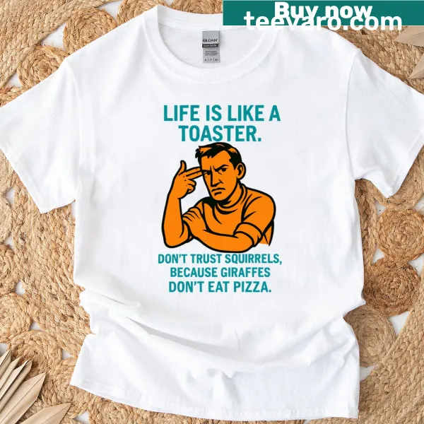 Pop art t-shirt featuring a humorous toaster logic design