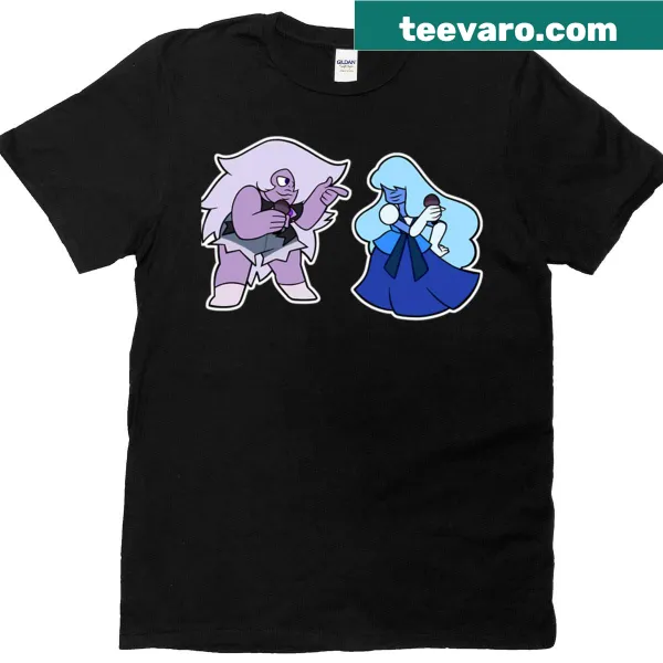 Chic abstract design inspired by Amethyst and Sapphire on a t-shirt