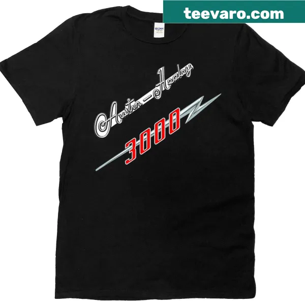 T-shirt featuring a design inspired by the Austin Healey 3000 sports car.