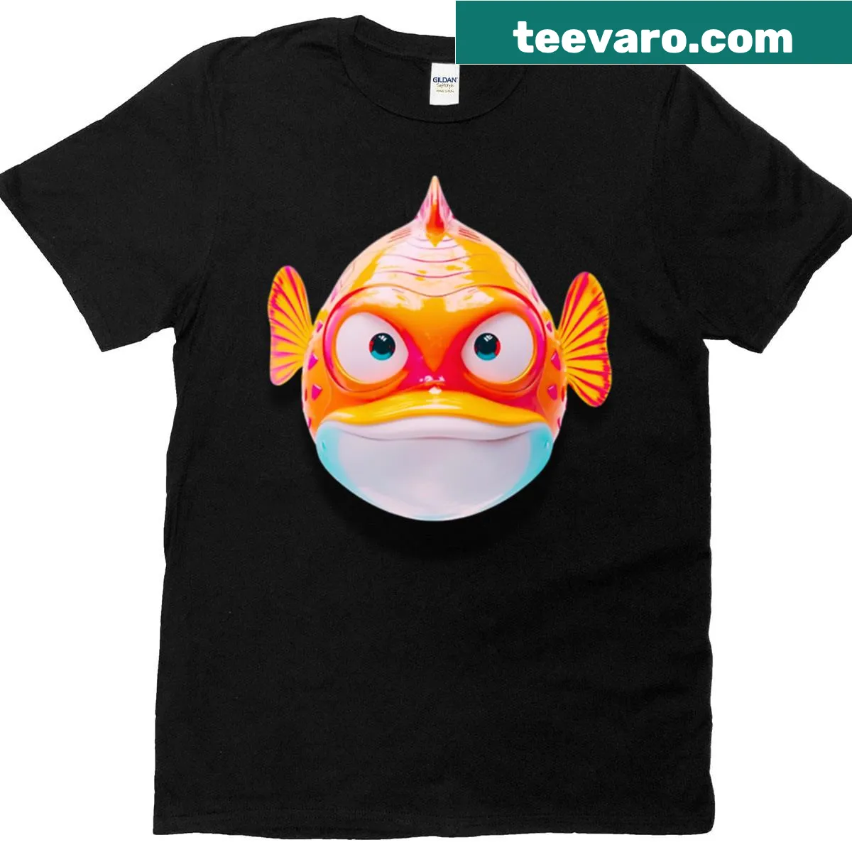 Cartoon T-shirt with a playful dog illustration — on a men's t-shirt