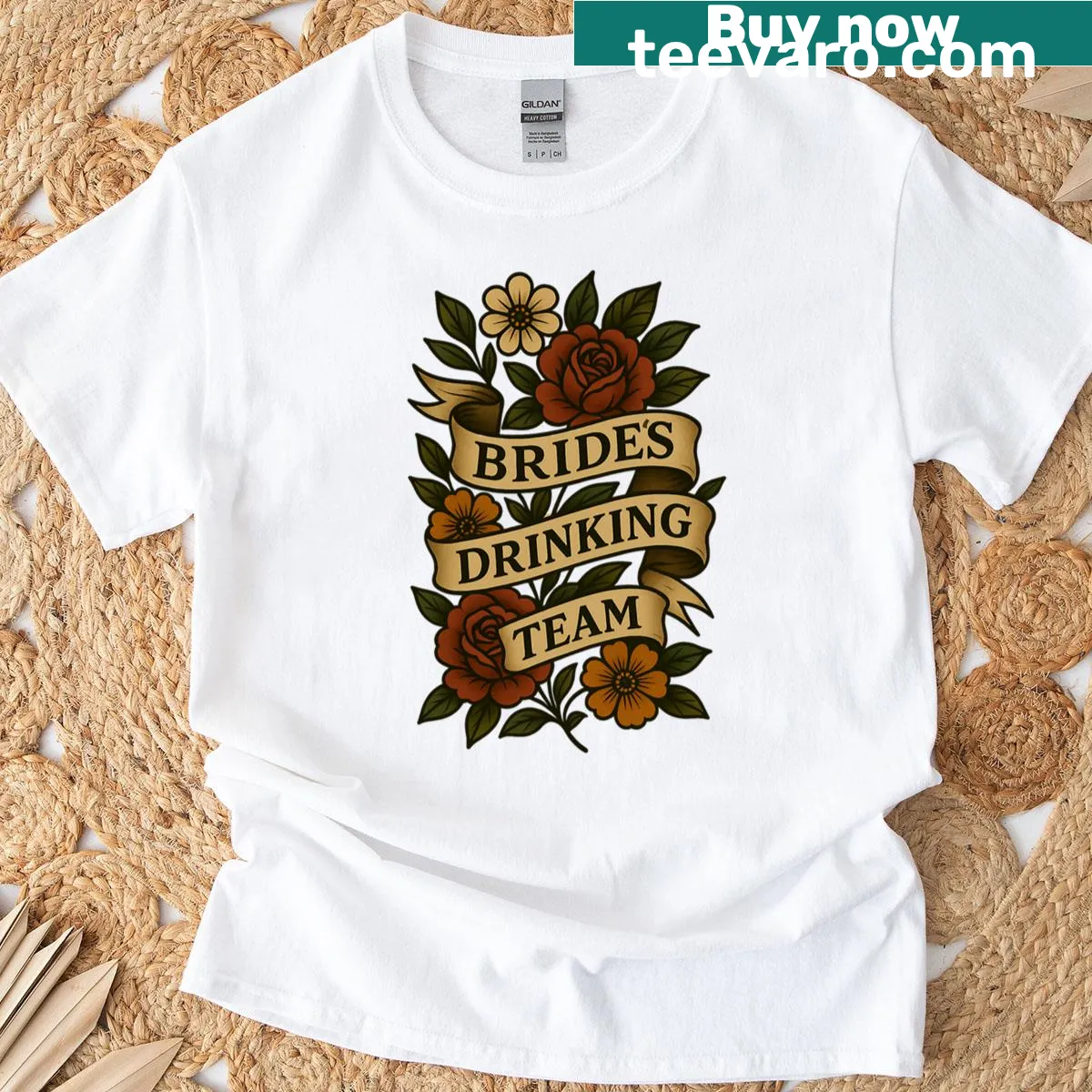 Humorous Brides Drinking Team graphic t-shirt for bachelorette parties — on a men's t-shirt