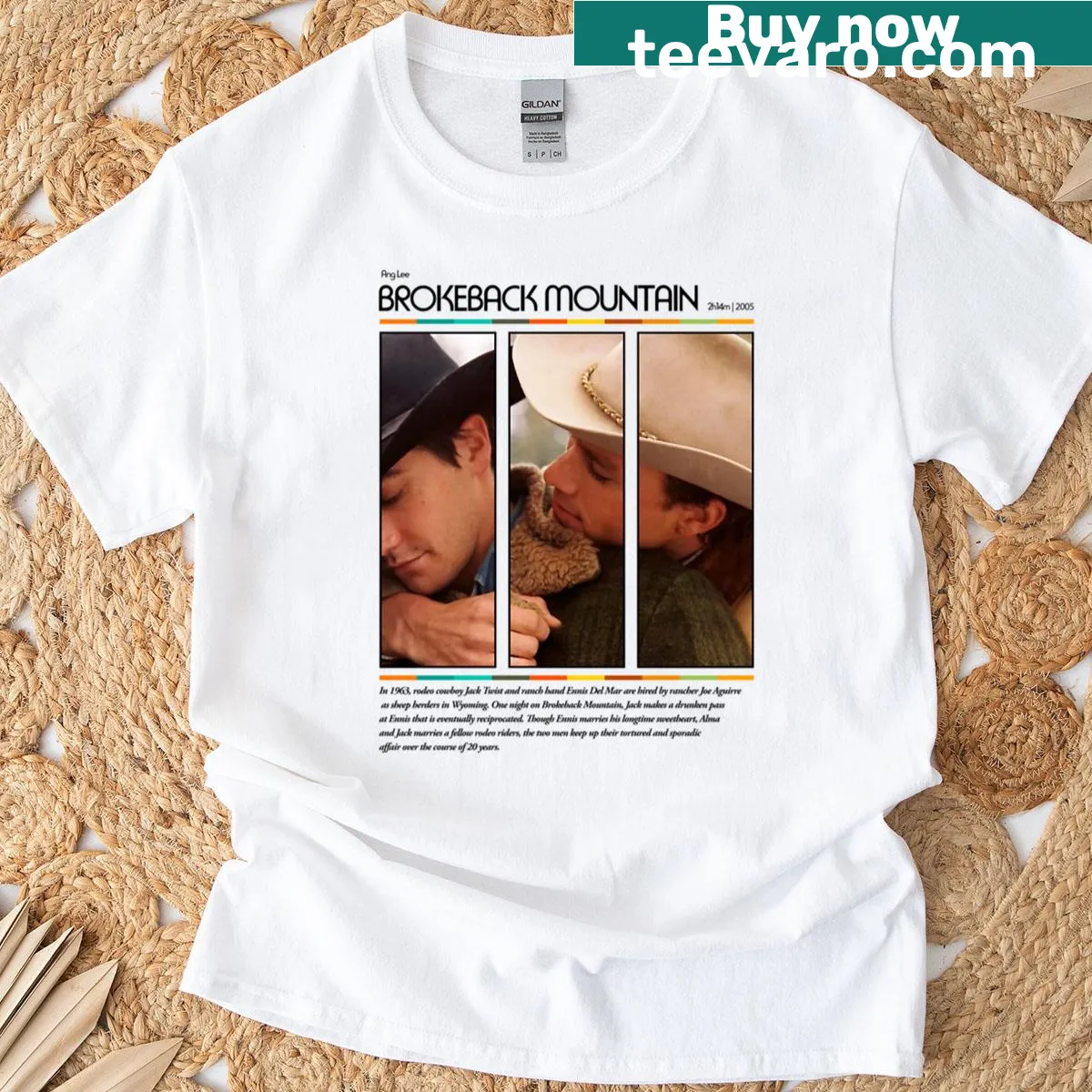 Brokeback Mountain themed t-shirt celebrating the iconic film — on a men's t-shirt