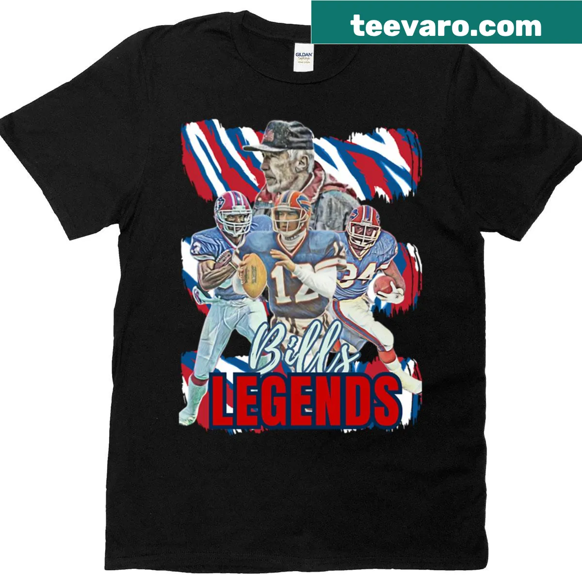 Tribute T-shirt to Buffalo sports legends and coaches. — on a men's t-shirt
