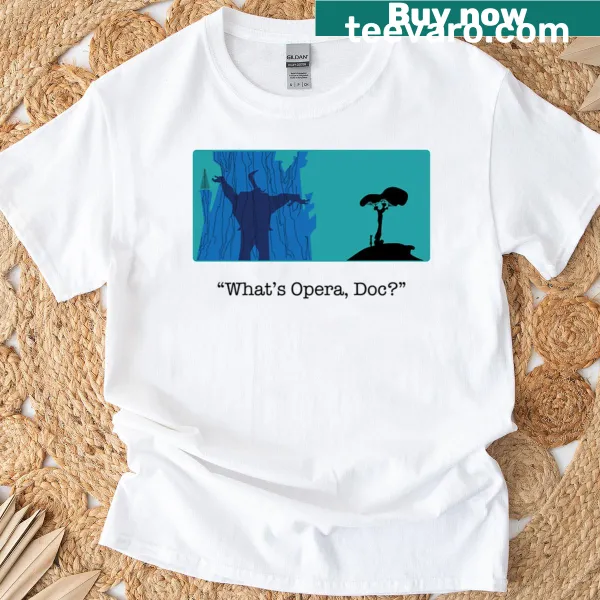T-shirt featuring Bugs Bunny from 'What's Opera, Doc?'.