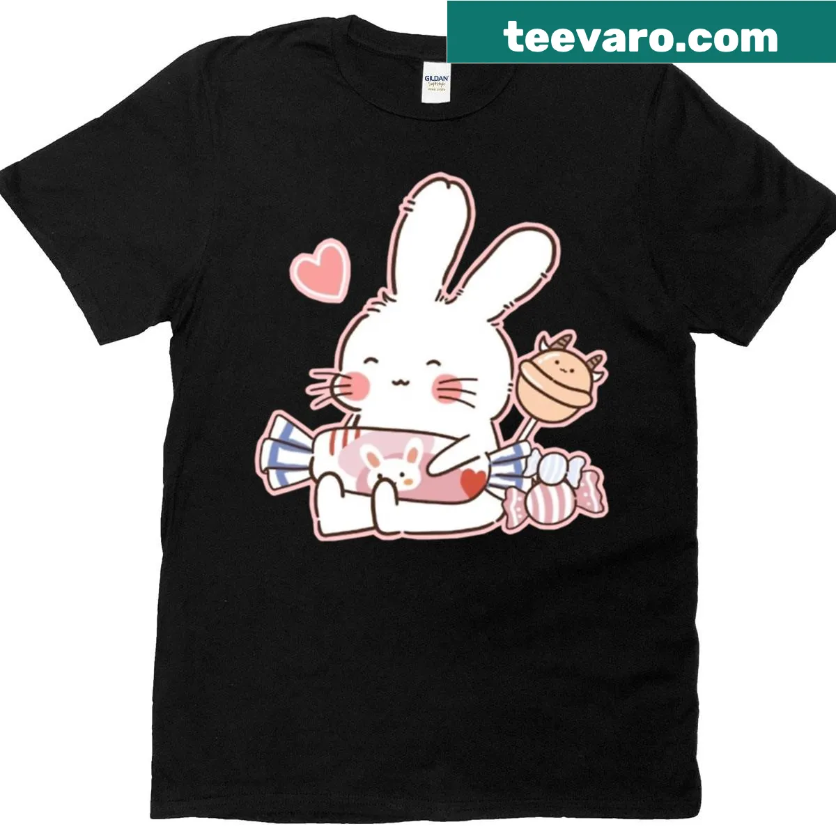 Cute bunny graphic t-shirt for kids — on a men's t-shirt