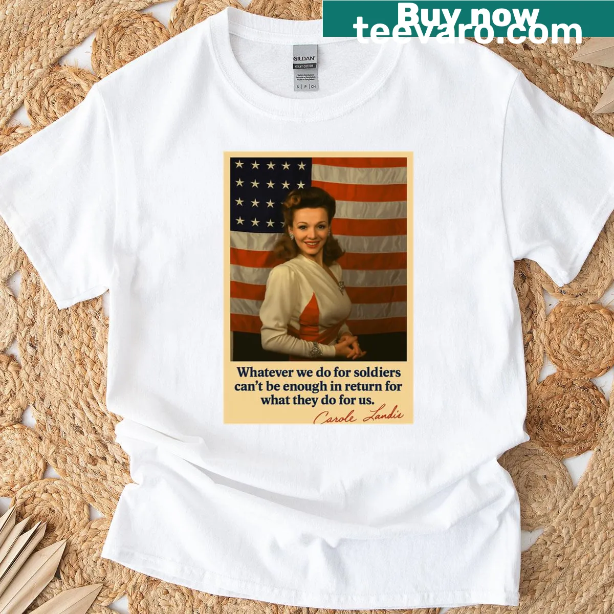 T-shirt featuring the phrase 'The Soldier's Sweetheart' in elegant typography — on a men's t-shirt