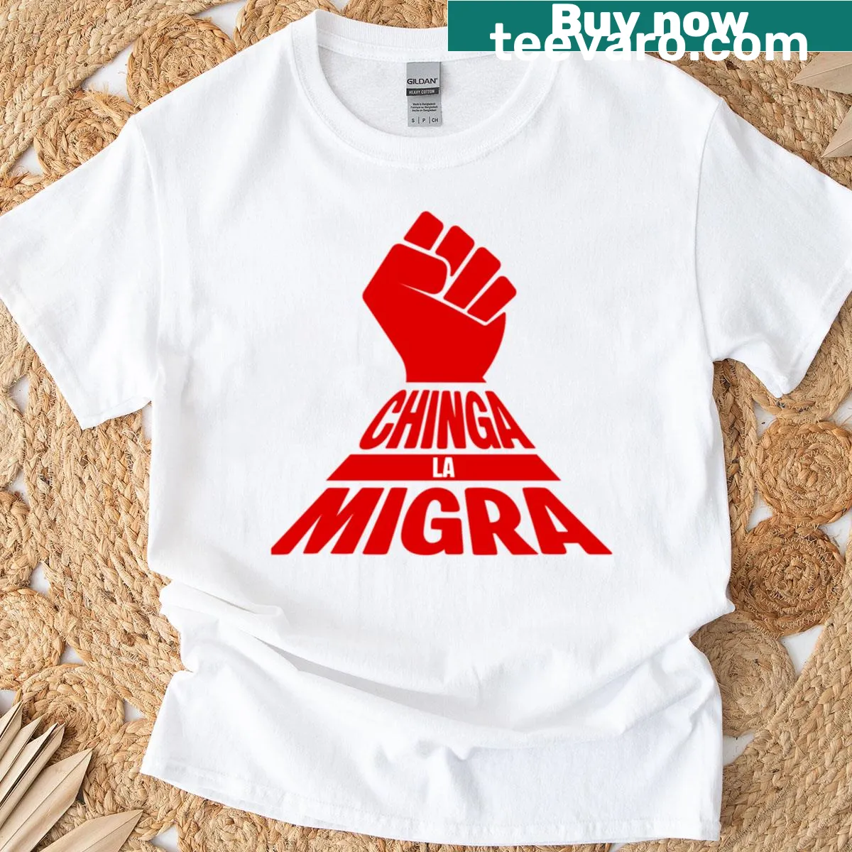 Bold resistance fist graphic on activism t-shirt — on a men's t-shirt