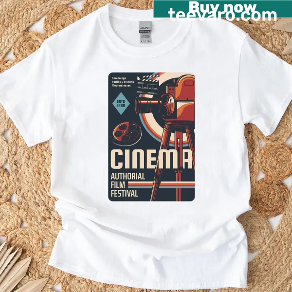 Vintage Hollywood film projector graphic t-shirt