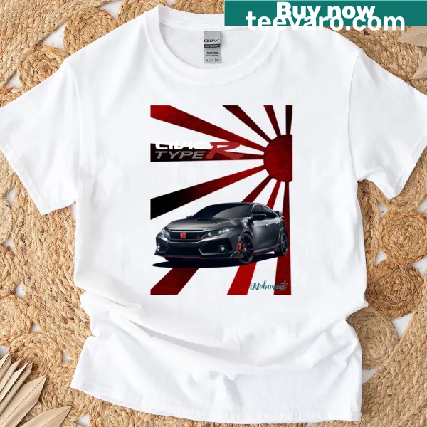 Illustrated Civic Type R graphic t-shirt for car enthusiasts.