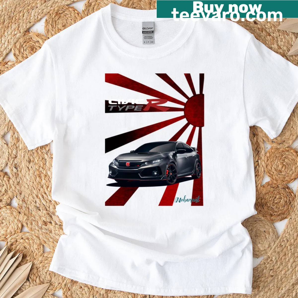 Illustrated Civic Type R graphic t-shirt for car enthusiasts. — on a men's t-shirt