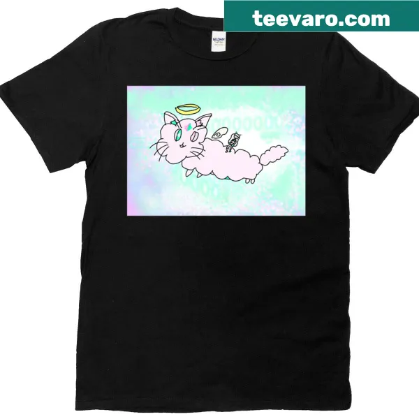 Cute T-shirt with a cloud kitty illustration for cat lovers