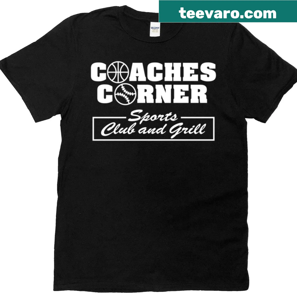 T-shirt with Coaches Corner phrase, celebrating the role of coaches — on a men's t-shirt