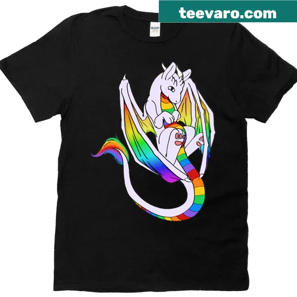 Illustrated dragon belly graphic on a playful T-shirt