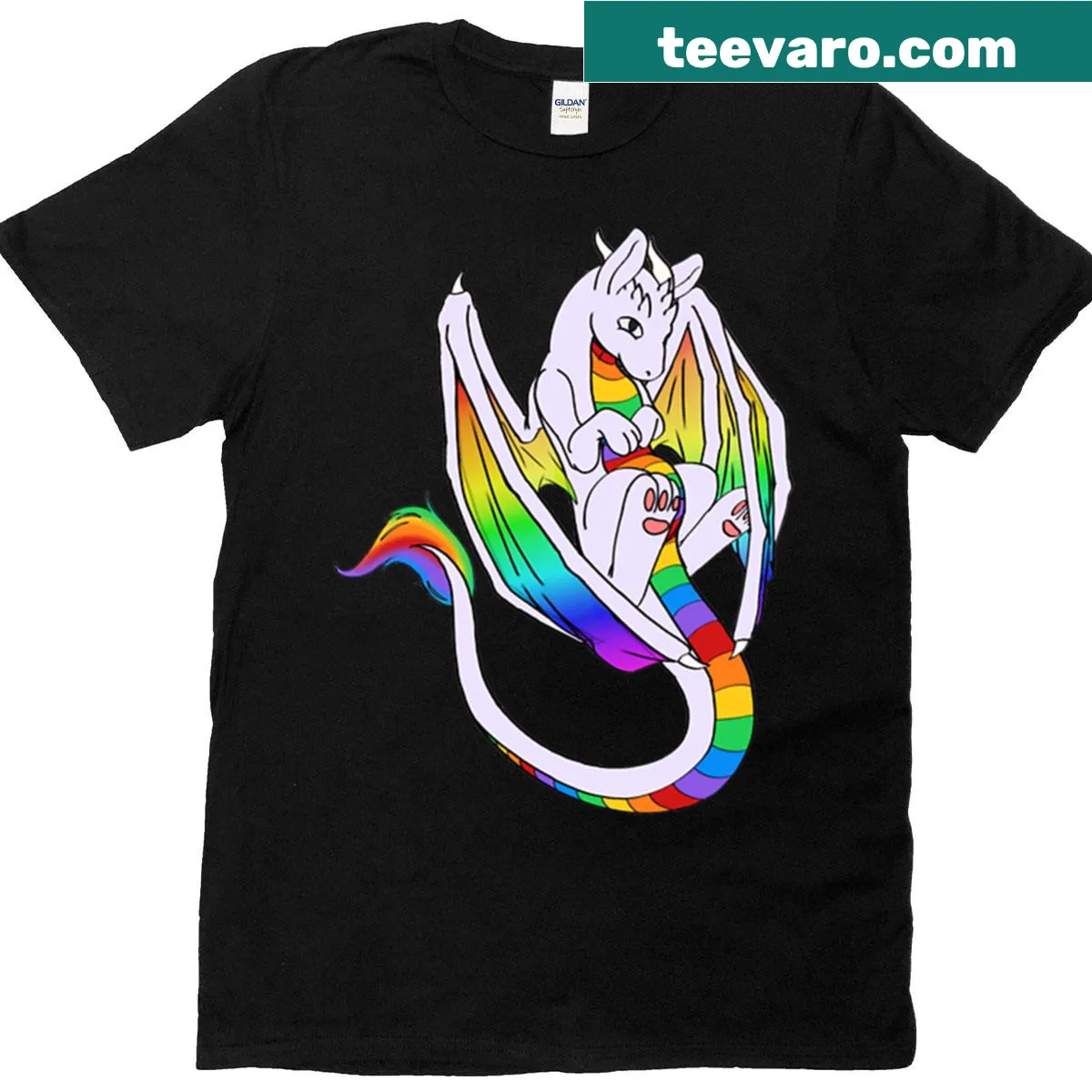 Illustrated dragon belly graphic on a playful T-shirt — on a men's t-shirt