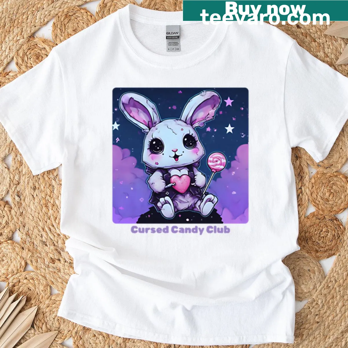 Cute horrorcore bunny design on a T-shirt — on a men's t-shirt