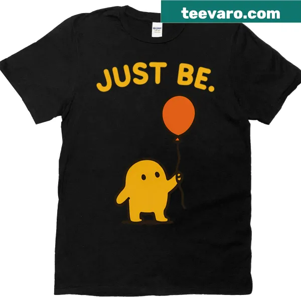 Minimalist blob design with the text 'Just Be'