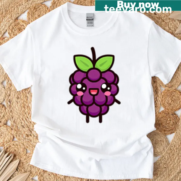Kawaii cartoon blackberry character on a T-shirt