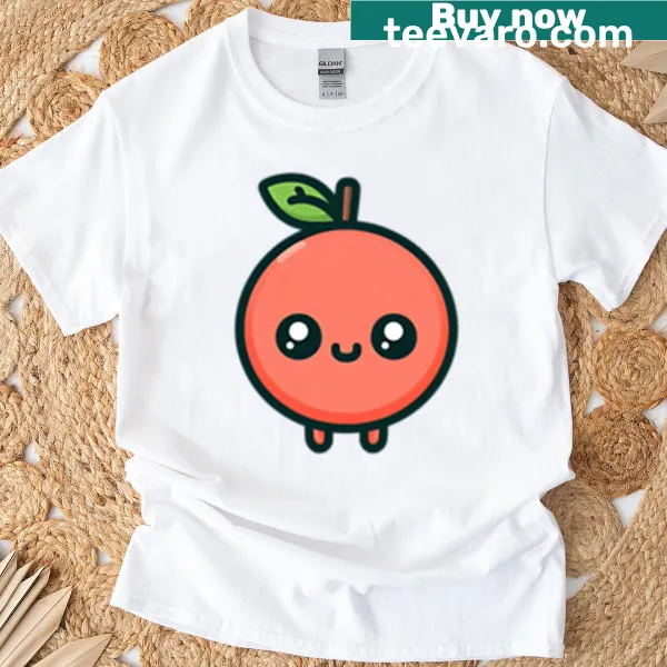 Cartoon grapefruit T-shirt featuring a cute kawaii design.