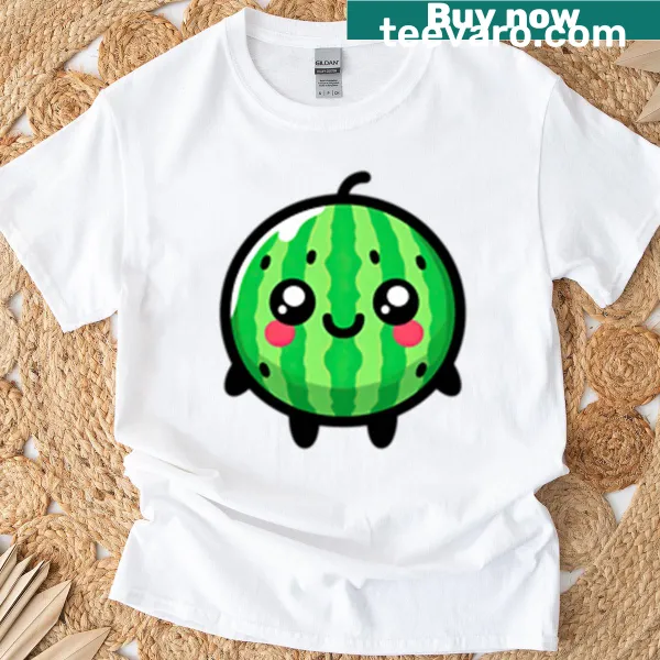 Kawaii watermelon cartoon character on a T-shirt