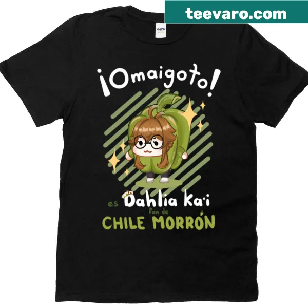 Illustration of a dahlia bell pepper on a t-shirt