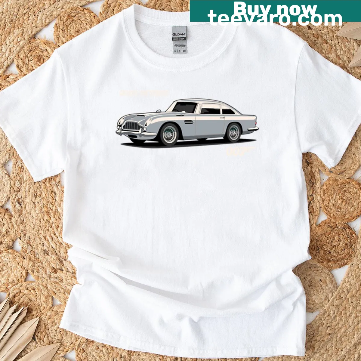 Bold typography on T-shirt referencing shaken not stirred phrase. — on a men's t-shirt