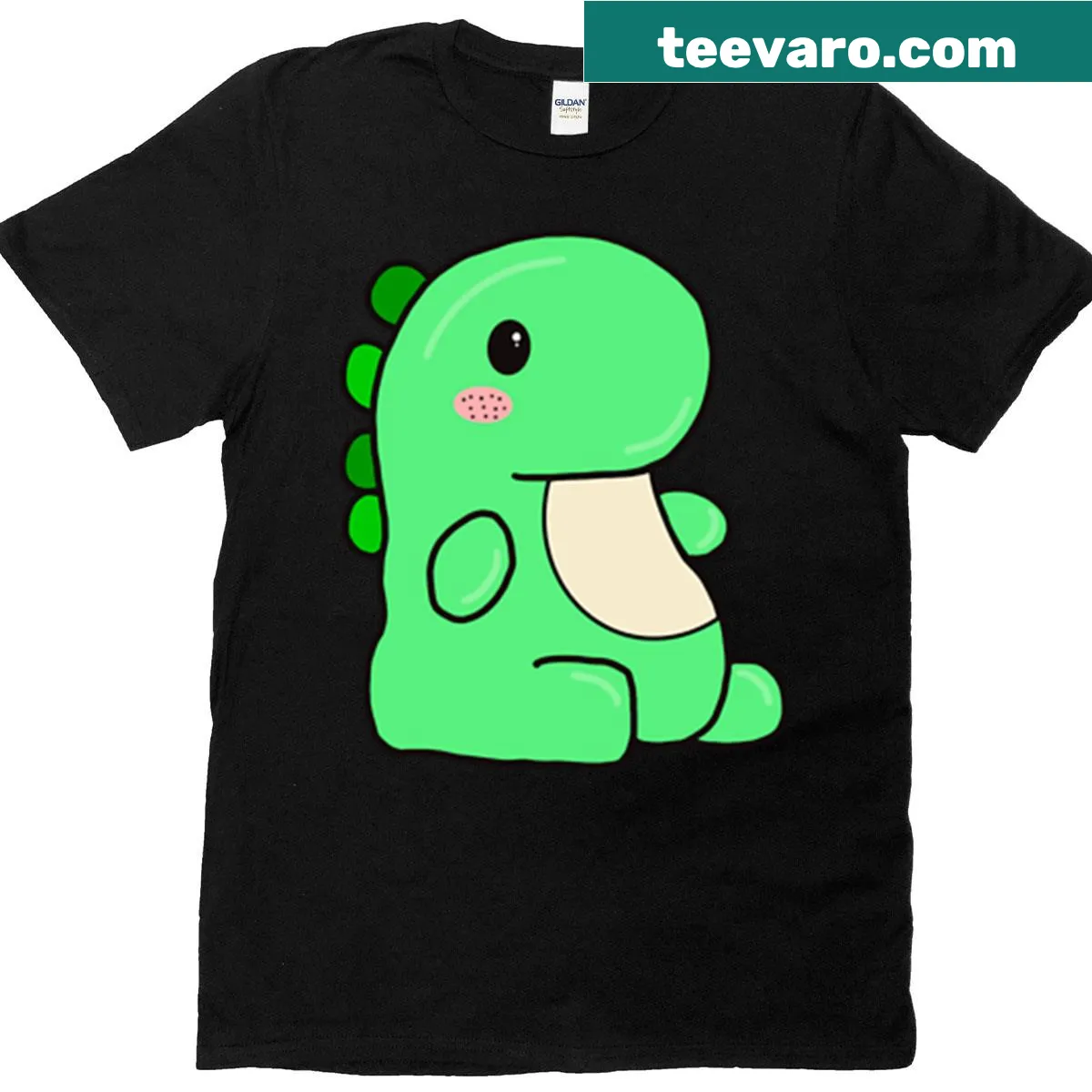 Playful dinosaur graphic T-shirt design — on a men's t-shirt