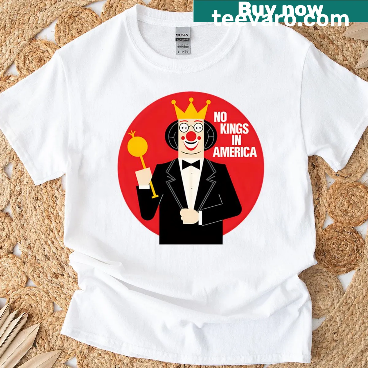 T-shirt featuring the bold slogan 'Down With Tyrants' in striking typography — on a men's t-shirt