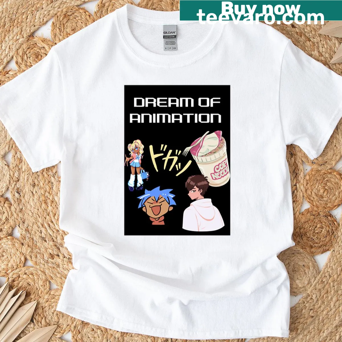Whimsical typography celebrating animation on a stylish T-shirt. — on a men's t-shirt