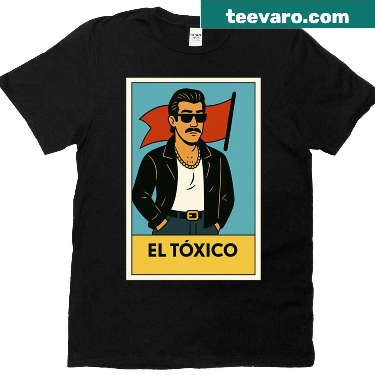 Funny lotera card parody design T-shirt — on a men's t-shirt