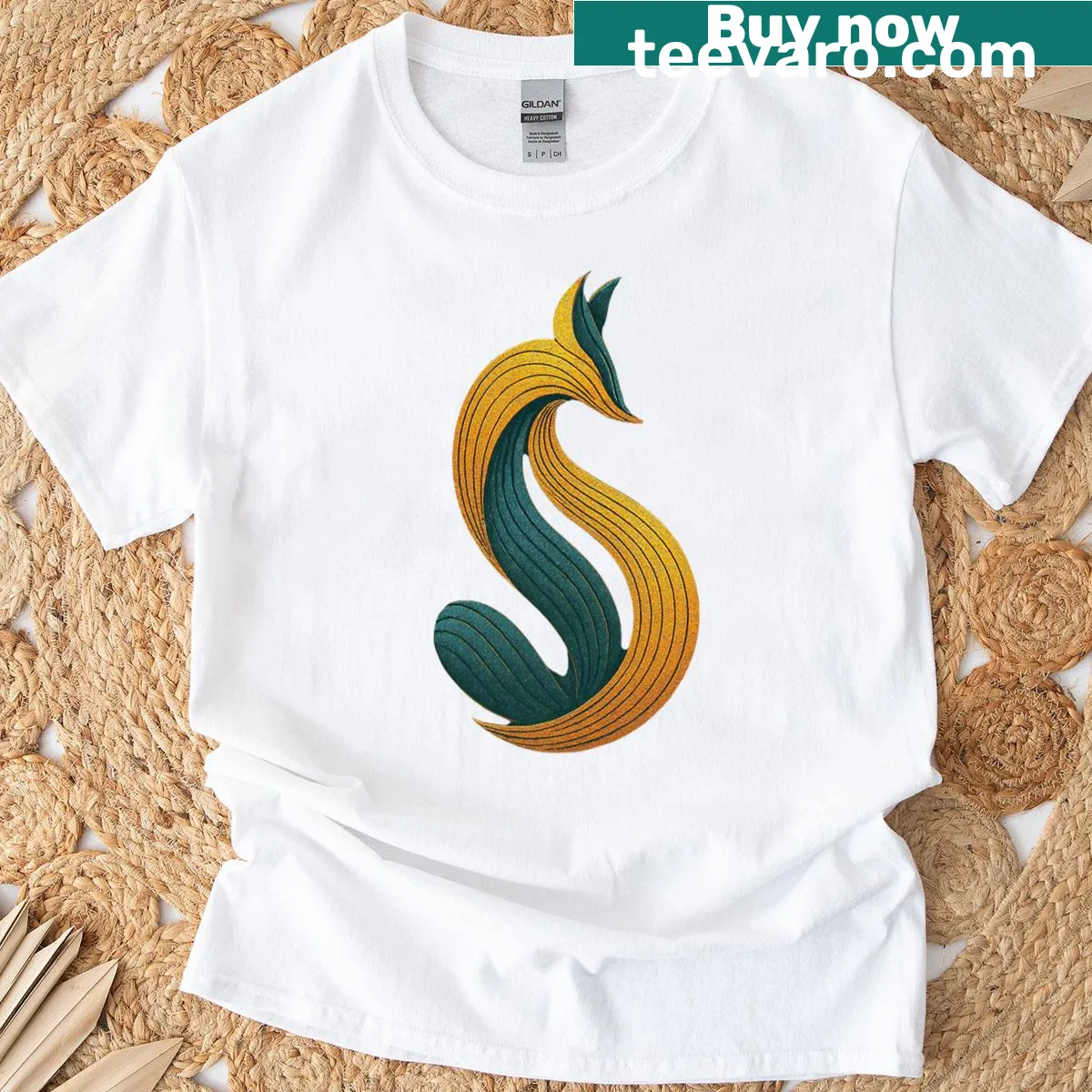 Playful fox illustration on a modern T-shirt for animal lovers. — on a men's t-shirt