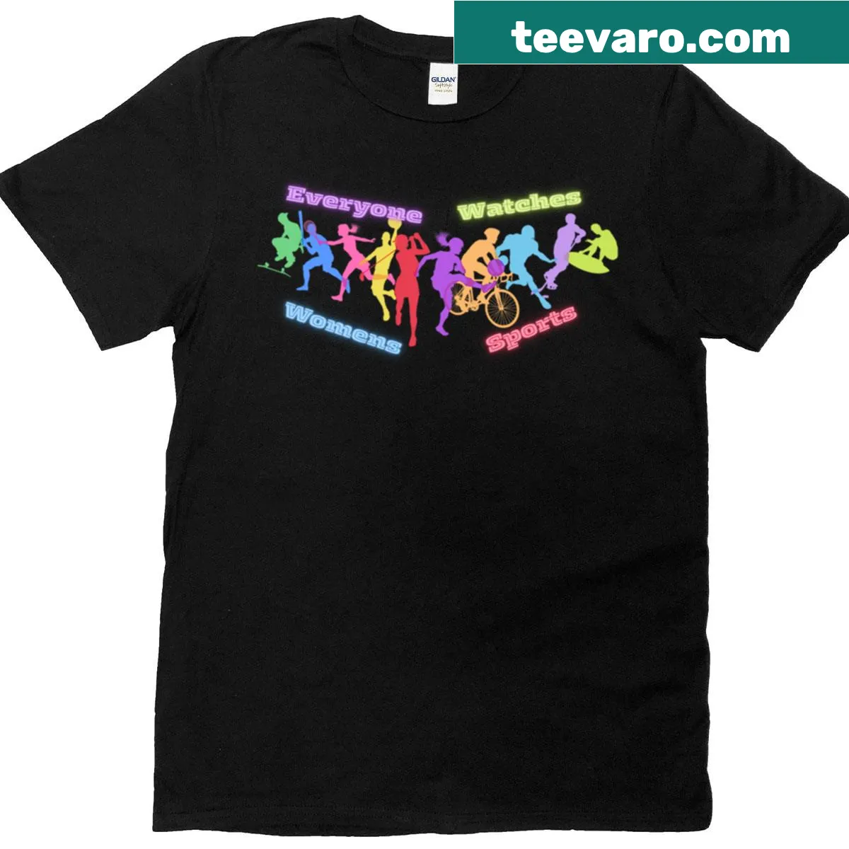 Bold statement T-shirt supporting women's sports — on a men's t-shirt