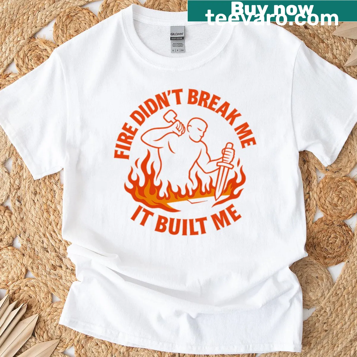 Motivational Blacksmith T-shirt with an empowering phrase — on a men's t-shirt