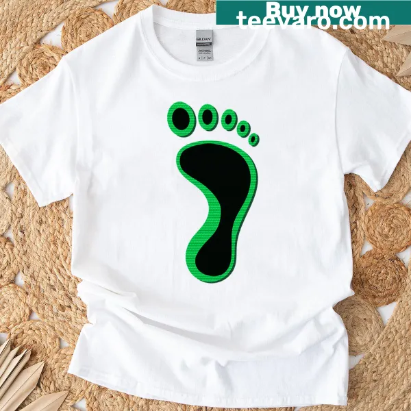 Minimalist t-shirt featuring Footprintstudio logo in scan line design