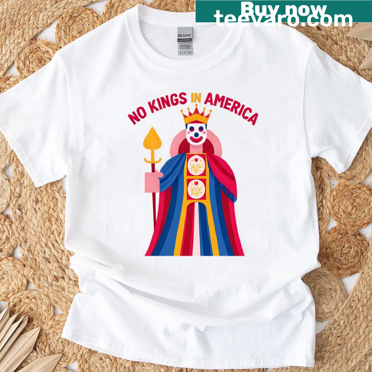 Typography T-shirt featuring the phrase 'Freedom Over Royalty' — on a men's t-shirt