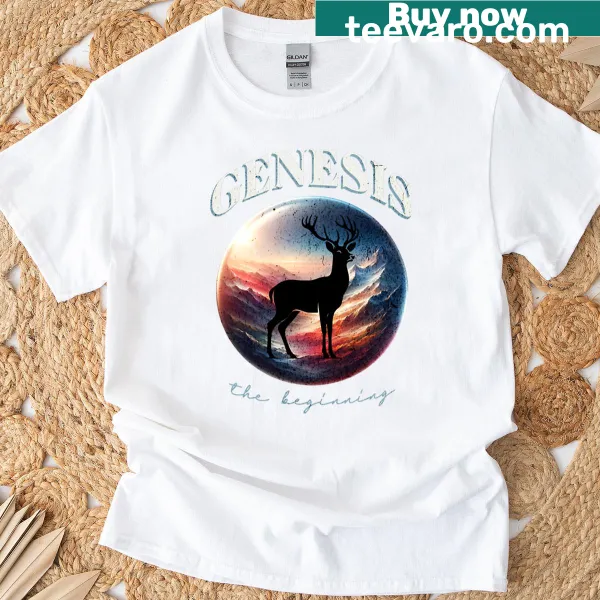 Elegant deer silhouette graphic on a nature-themed T-shirt