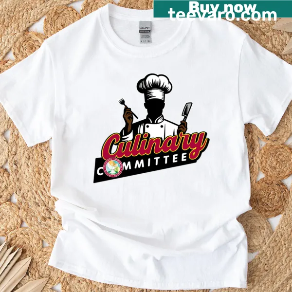 Typography design of 'Gmbc Culinary Committee' on a t-shirt